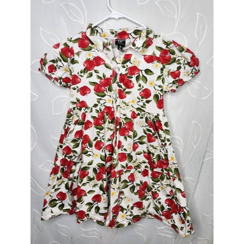 Zac Kids Girls Dress Apple Floral Dress Short sleeve Size M 7-8